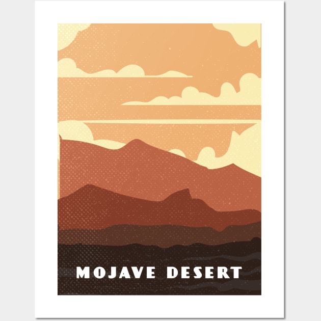 Mojave desert. USA, California . Retro travel poster Wall Art by GreekTavern